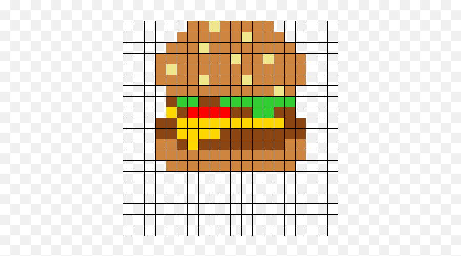 Burgerperler Kandi Pattern Pixel Art Templates Diy Perler - Burger Perler Bead Pattern Emoji,Emoji Perler Bead
