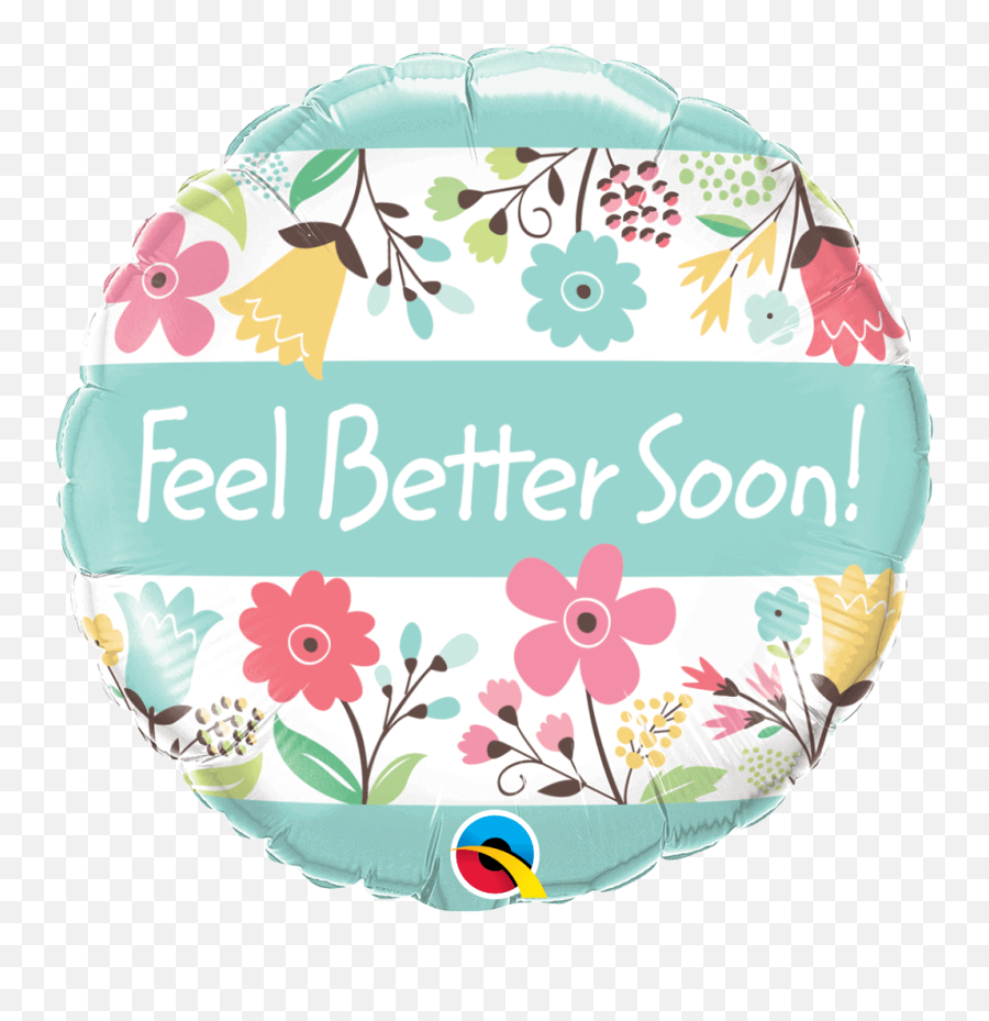 Feel Better Soon Floral Foil Balloon - Balloon Emoji,Spring Emojis