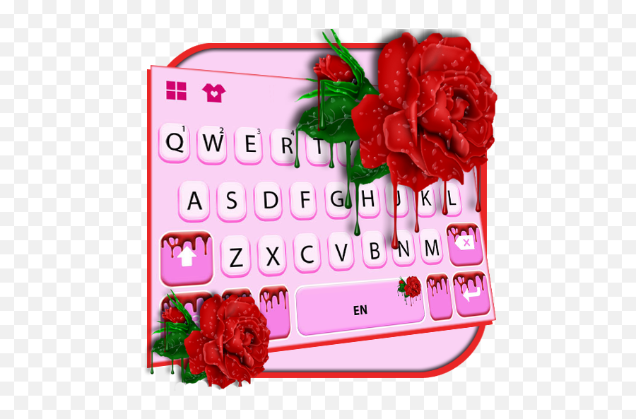 2021 Dripping Red Rose Keyboard Theme Pc Android App - Girly Emoji,Red Rose Emoji