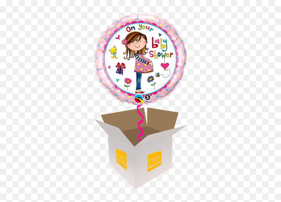 New Baby Helium Balloons Delivered In The Uk By Interballoon - Happy Birthday Gold Balon Clipart Png Emoji,Emojis De Baby Shower