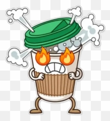 Donut And Coffee Sticker Für Whatsapp - Happy Emoji,Emoticon Huevos Groseria
