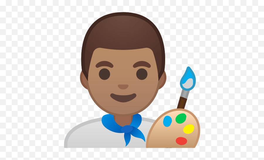 Man Artist Emoji With Medium Skin Tone - Emoji Artista Png,Art Palette Emoji