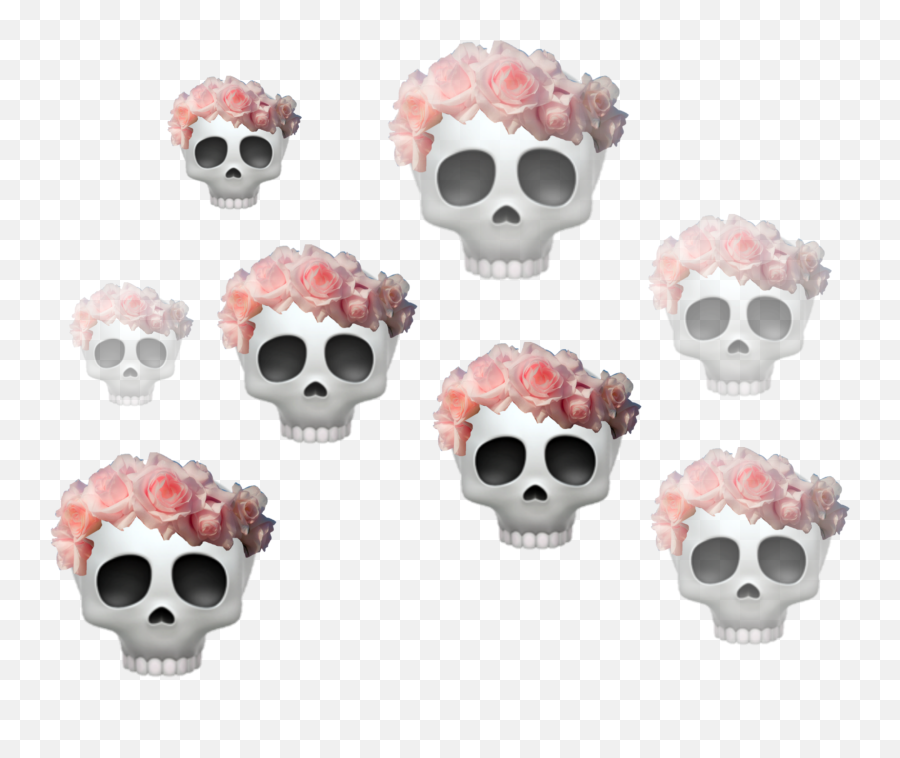 Download Emoji Crown Skeleton Skull Tumblr Heartcrown Roses - Creepy,Facebook Rose Emoji