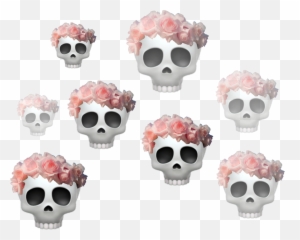 Download Emoji Crown Skeleton Skull Tumblr Heartcrown Roses - Creepy,Facebook Rose Emoji