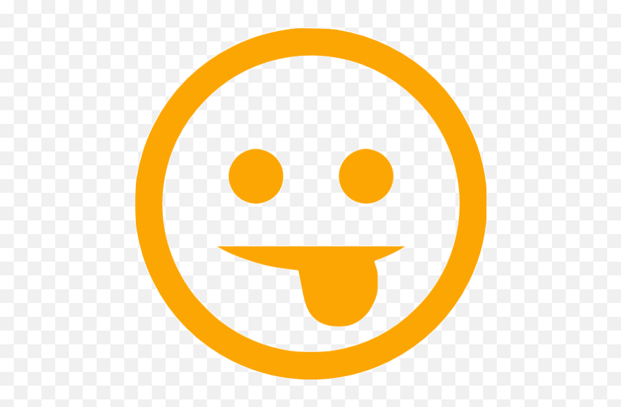 Orange Tongue Icon - Happy Emoji,Tongue Emoticon Gif