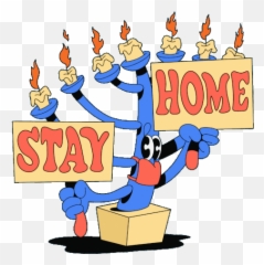 Stay Home Stay Safe Holidays Sticker - Stay Home Stay Safe Emoji,Hanukah Girl Emoticon