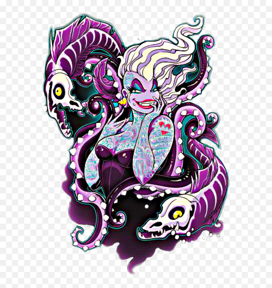 Ursula Skull Disney Monster Littlemermaid - Disney Ursula Png Emoji,Disney Emoji Pins