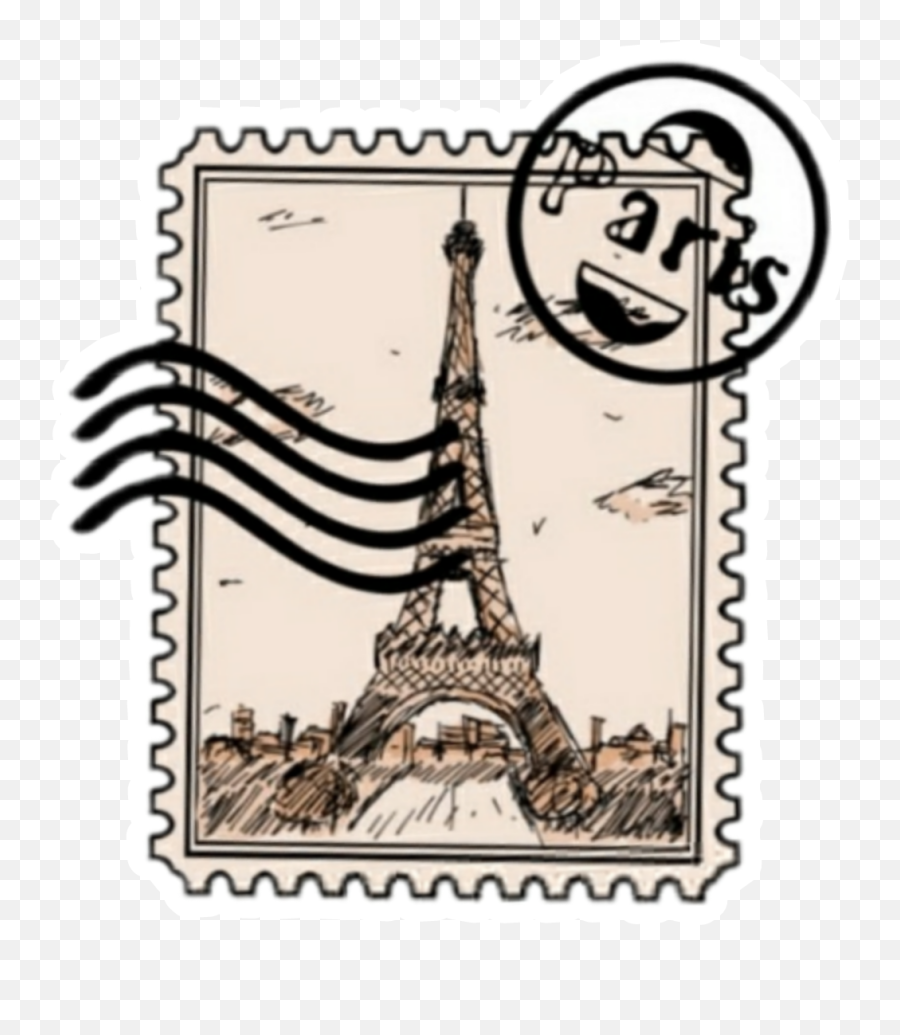 Postcards Postcard Stickers Sticker - Paris Post Stamp Png Emoji,Postcard Emoji