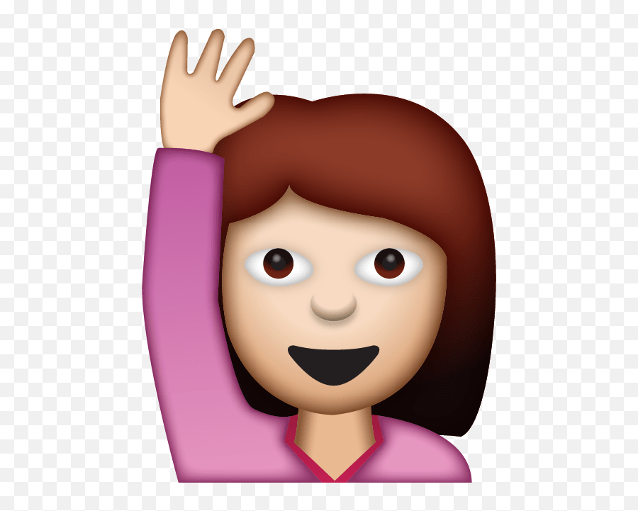 Download Woman Saying Hello Emoji - Emoji Girl Png,Cute Hello Emoji