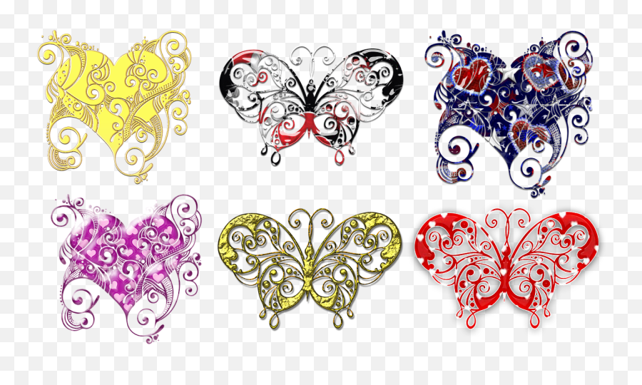 Butterfly Hearts Vectors - Free Image On Pixabay Girly Emoji,Buy Emotion Butterfly