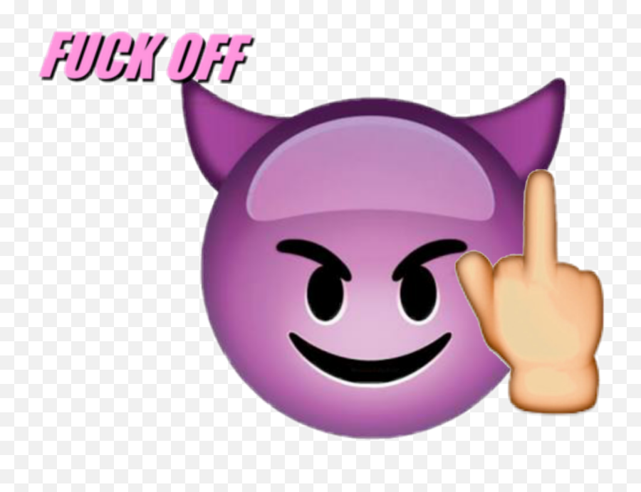 Evil Fuck Off Fuckoff Purple Emoji - Whatsapp Devil Emoji Png,Emoji Templates