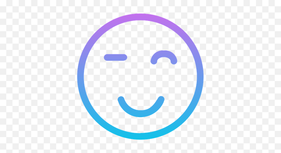 Winking Emoji Icon Of Gradient Style - Happy,Winking Tounge Emoticon