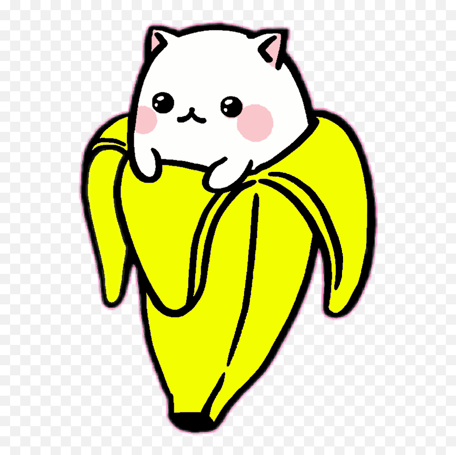Anime Cute Kawaii Cat Clipart - Kawaii Banana Cat Emoji,Nyan Cat Emoticon
