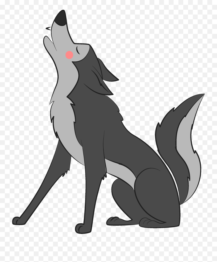 Howling Wolf Clipart - Wolf Clipart Emoji,Howling Wolf Emoji
