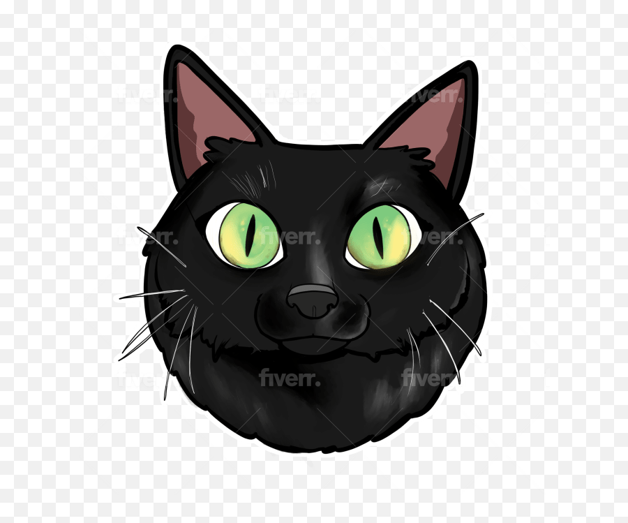 Draw Your Animal In A Fun Emoji Style Portrait Digital File - Black Cat,Emoji Draw Snap