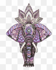 Abstract Elephant Art Tattoo Peepsburgh - Elephant Mandala Emoji,Boxed Up Emotions Tattoo