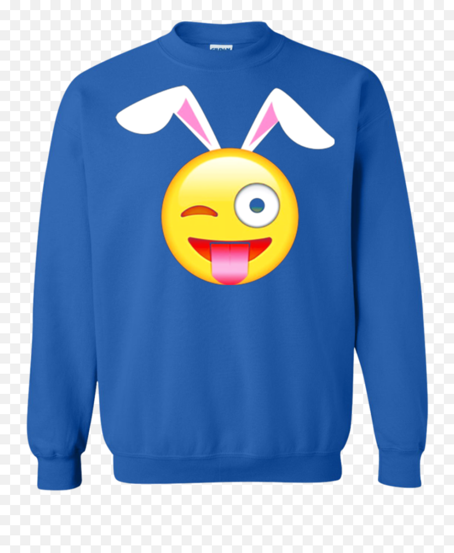Download Tongue Out Winking Emoji Easter Bunny Ears Tee - Long Sleeve,Tongue Out Emoji