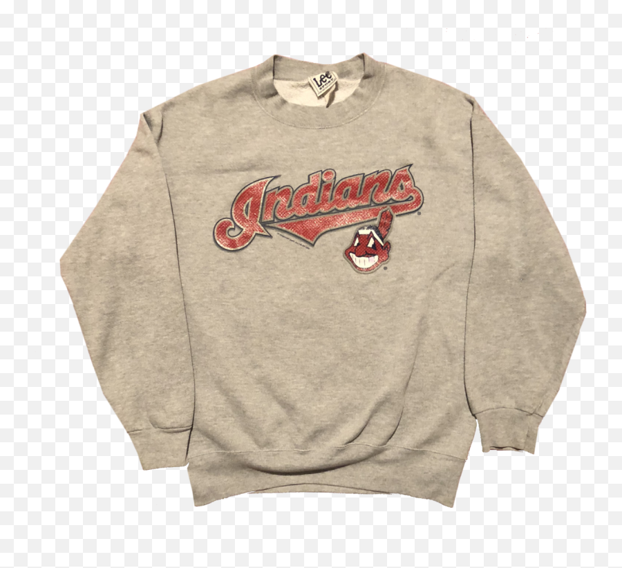 Vintage 2002 Mlb Cleveland Indians - Cleveland Indians Grey Crew Neck Emoji,Chief Wahoo Emoticons For Facebook