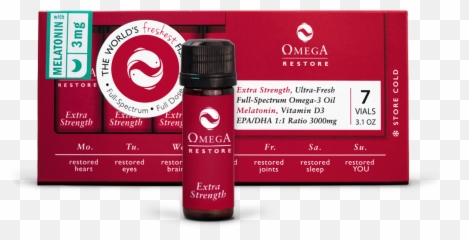 Omega Restore - 3000 Mg Epadha Omega3 With Melatonin Emoji,Happy Emotion Vial