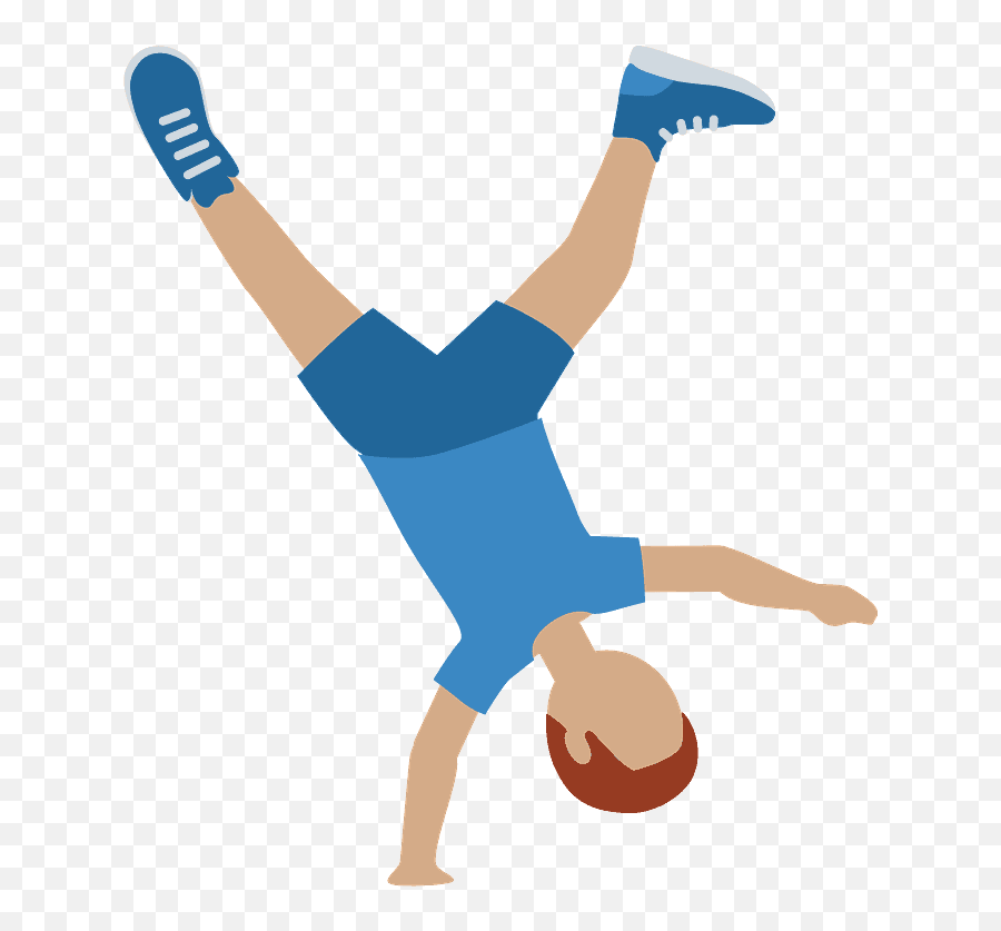 Man Cartwheeling Emoji Clipart - Emoji Jungkir Balik,Cartwheel Emoji
