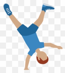 Man Cartwheeling Emoji Clipart - Emoji Jungkir Balik,Cartwheel Emoji