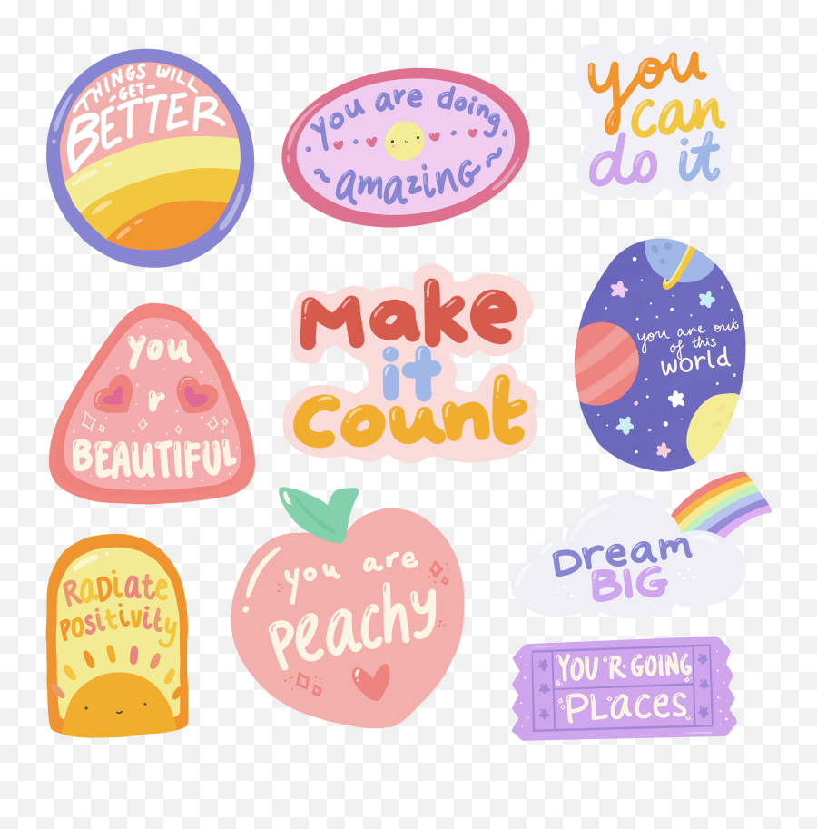 Bright Badge Stickers Perencanaan Seni Buku Kartu Nama - Diary Cute Korean Stickers Emoji,Retweet Emoji