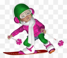 Girls Clipart Skiing Girls Skiing Transparent Free For - Clip Art Emoji,Skier Emoji