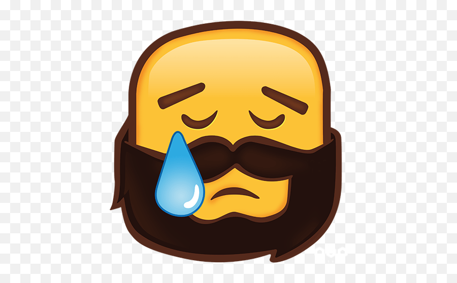 Bearmojis Qbo - Happy Emoji,Moustache Emoticon