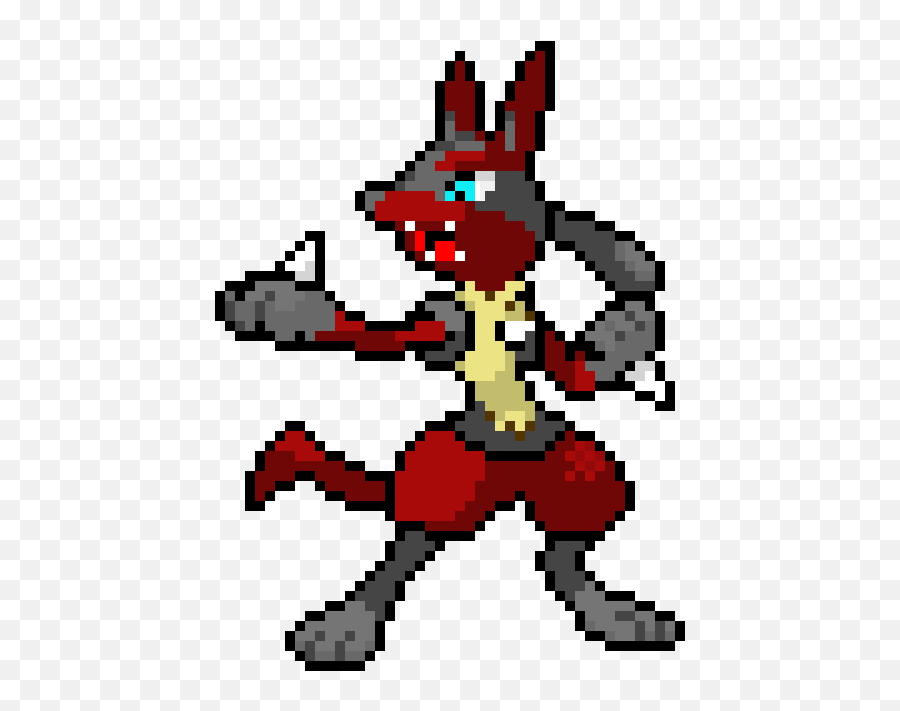 Pixel Art Gallery - Red Lucario Pixel Art Emoji,Lucario Emoji