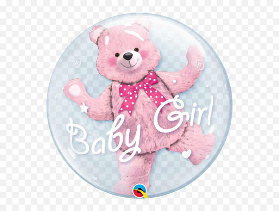 22u2033 Pink Bear Baby Girl Bubble Balloon - Baby Girl Bear Balloon Emoji,Lion King Emoji Plush