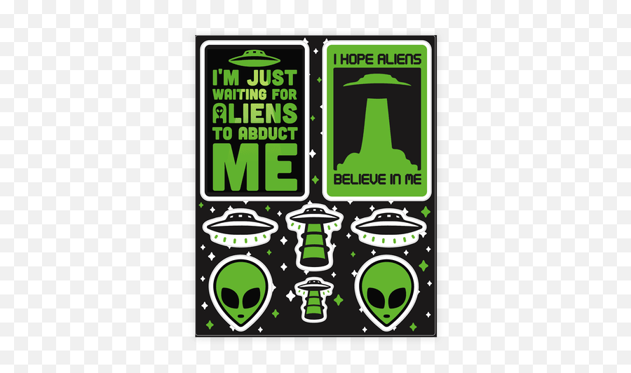 Alien Stickers Sticker And Decal Sheets Lookhuman - Alien Sticker Sheet Emoji,Ouija Board Emoji