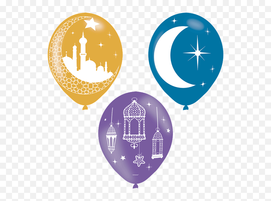 New Eid 11 Latex Balloons 6pk - Ballon For Eid Transparent Emoji,Emoji Door Decs