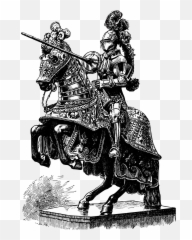 Black And White Drawing Of The Medieval Knight - Knights Jousting On Horses Drawing Emoji,Knight Of Emotions