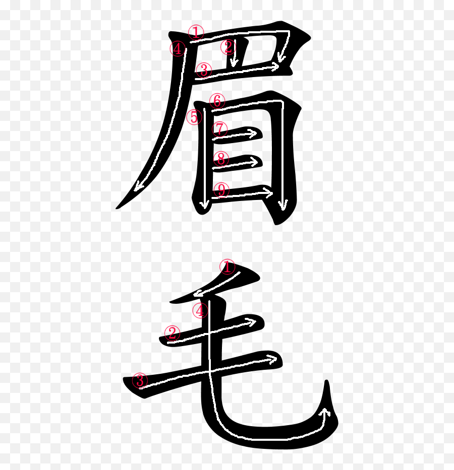 Japanese Word For The Word U201ceyebrowu201d Japanese Word - Dot Emoji,Eye Brows Showing Anime Emotions