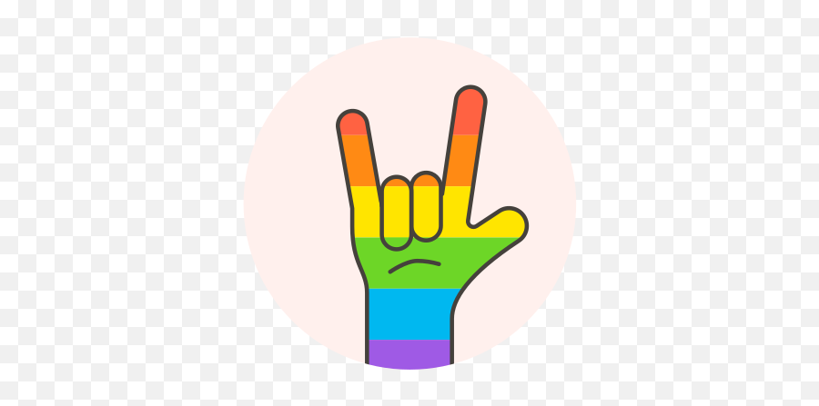 Flag Hand Lgbtq Rock Free Icon Of - Lgbt Emoji,Facebook Emoticons Rock Fist