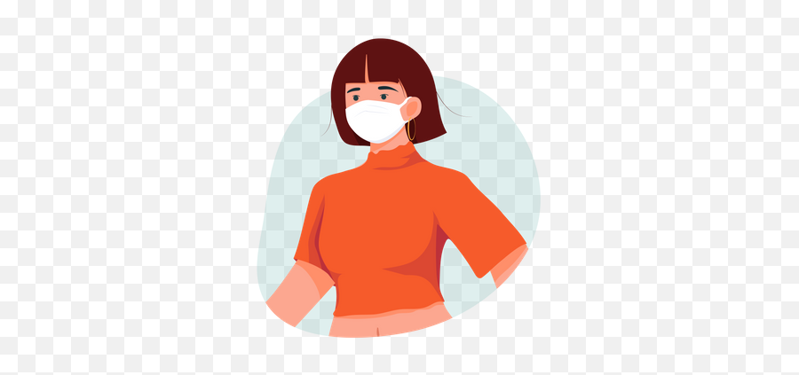 Top 10 Face Mask Illustrations - Free U0026 Premium Vectors U0026 Images Illustrations Girl Wearing A Mask Emoji,Emoticon Red Dress Lady