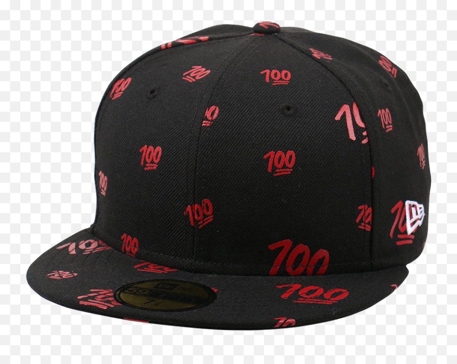 100 Allover Emoji Black 59fifty Cap - For Baseball,Transparent Baseball Cap Emoji