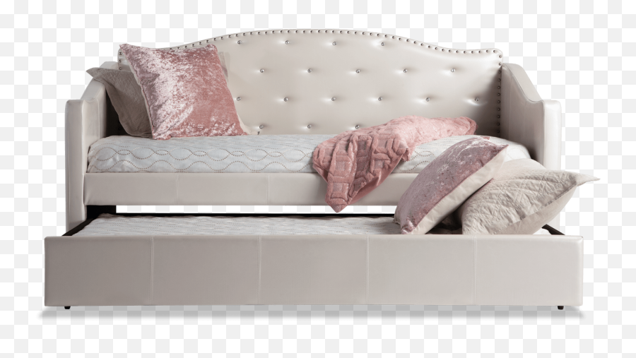 Loolie Daybed With Trundle Trundle Bed Kids Furniture - Bobs Furniture Daybed Leather Emoji,Pink Emojis Bed Spreads