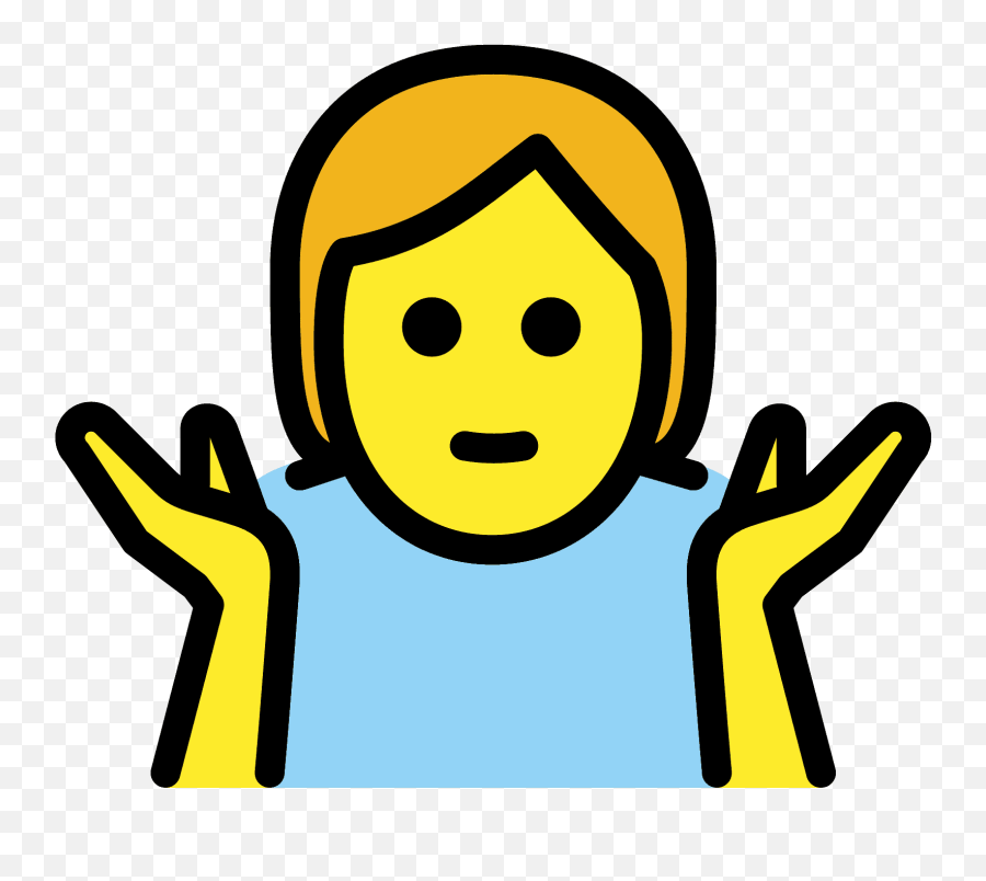 Person Shrugging Emoji Clipart - Person Shrugging Clipart,Doubt Emoji