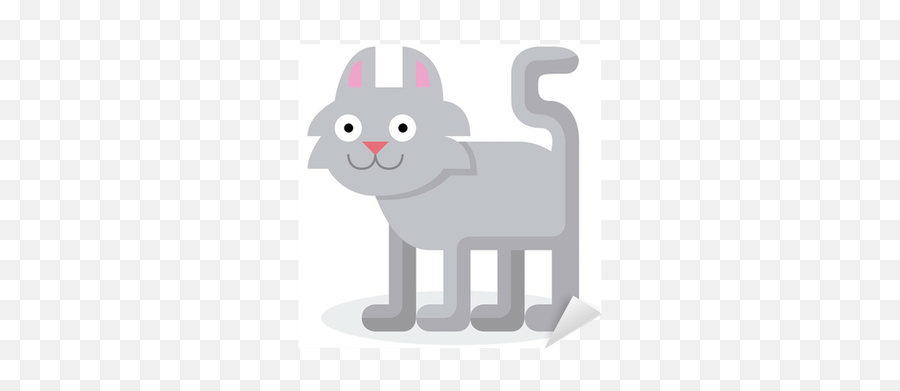 Sticker Cute Cartoon Cat Isolated On White Background Emoji,Cat Emoji Different Colors