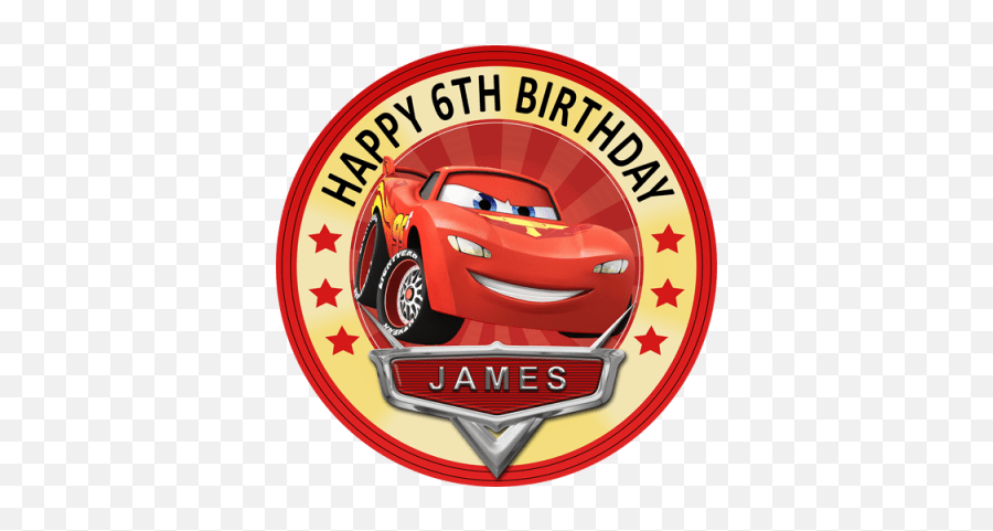 Disney Cars - Lightening Mcqueen Sweet Tops Personalised Cars Cupcake Toppers Png Emoji,Car Pop Car Emoji