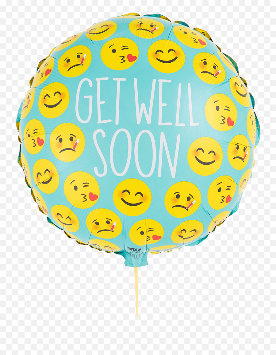 Emoji Get Well Soon Helium Filled - Get Well Soon Balloon Girl,Balloon Emoji
