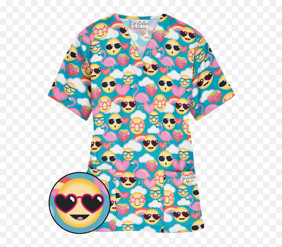 Uniformadvantage - Scrubs Emoji,Emoji Top And Skirt