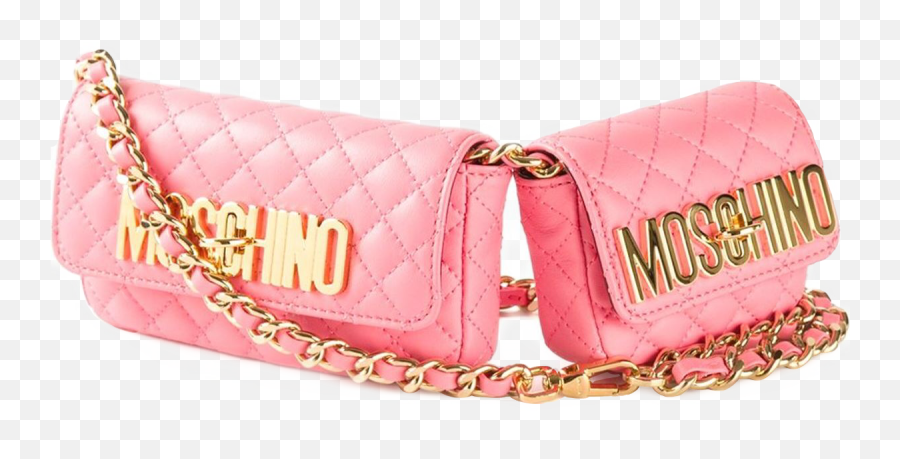 Pink Gold Bag Moschino Leather Chain Sticker By Ray - Moschino Quilted Bag Pink Emoji,Leather Emoji Stickers