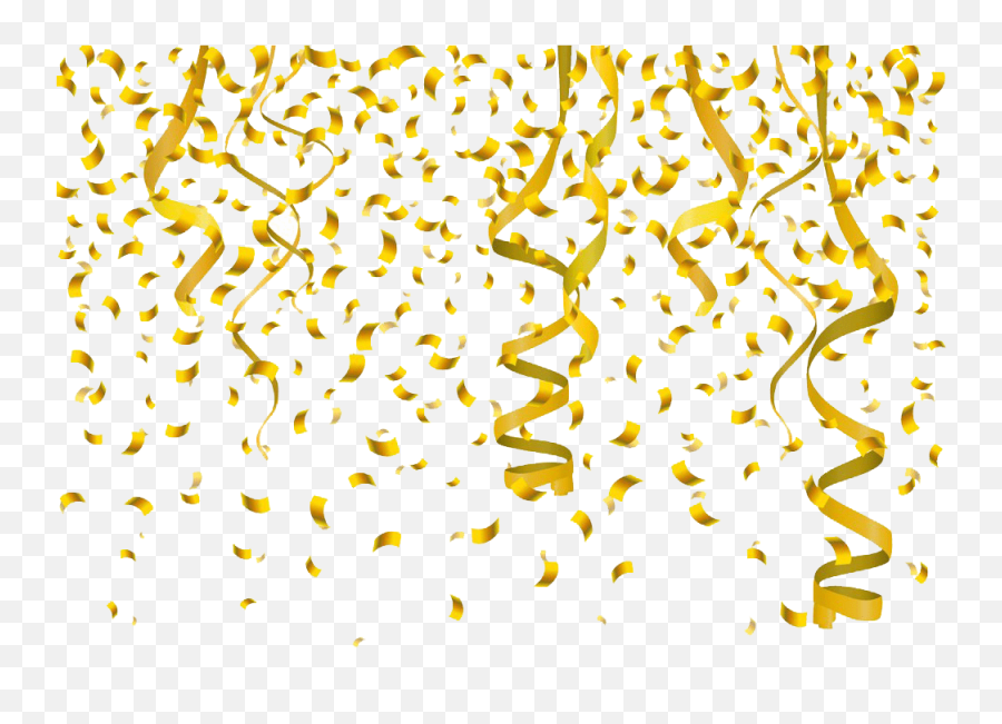 Confetti Clipart Ribbon Gold Min - Gold Ribbon Png Emoji,Confetti Emoji Png
