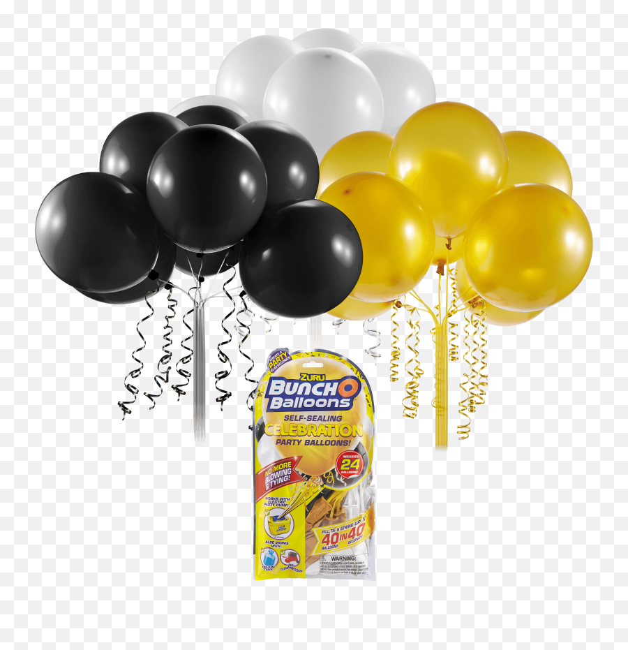 Bunch O Balloons Self - Sealing Latex Party Balloons White Black U0026 Gold 11in 24ct Walmartcom Bunch O Balloons Party Balloons Emoji,Creative Texts With Emojis My Balloon