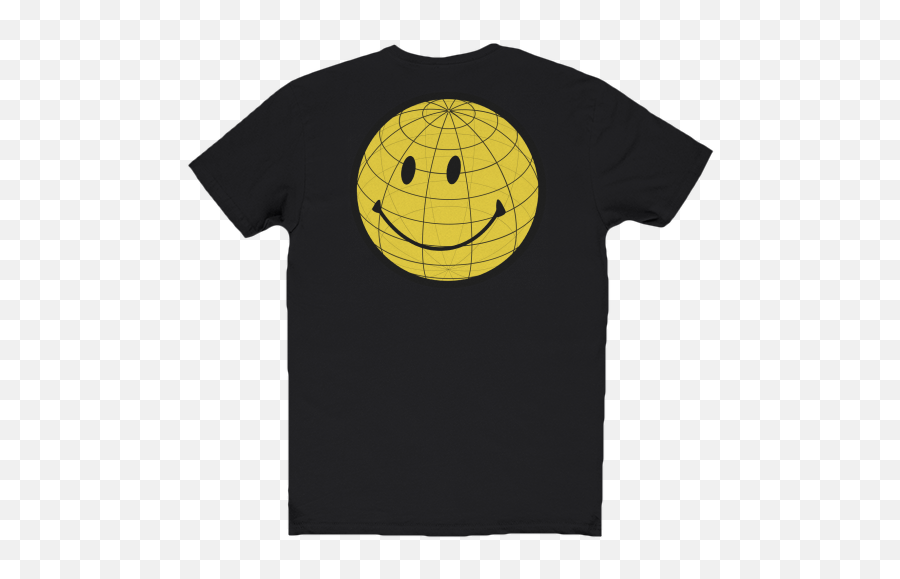 Acid Techno Smiley Noir - Playeras En Azul Rey Con Dorado Emoji,Flip Th Ebird Emoticon