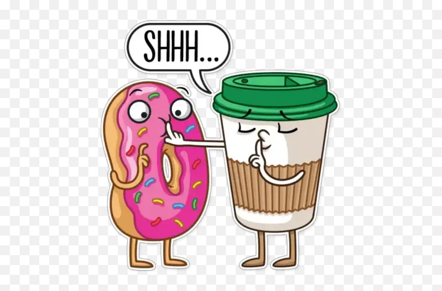 Donut And Coffee Sticker Für Whatsapp Emoji,Emoticon Huevos Groseria