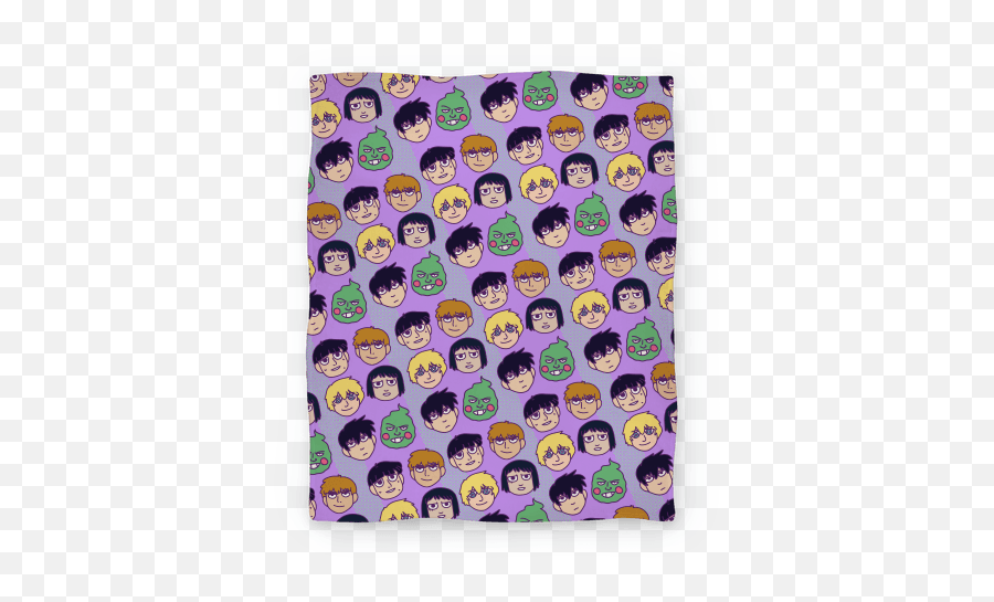 Mob Psycho 100 Pattern Blankets Lookhuman - Fictional Character Emoji,Throw Up Emoticon