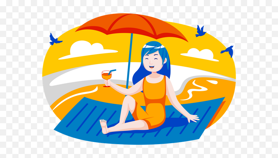 Top 10 Beach Illustrations - For Women Emoji,I Need A Emoticon In Pool Floating On A Raft Sunbathing